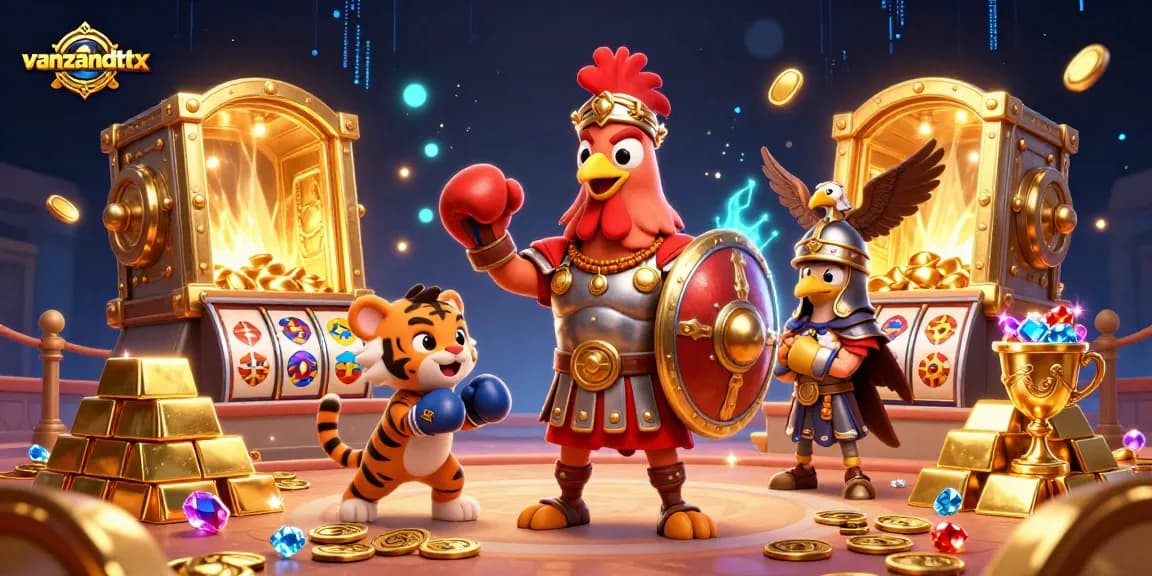 Engaging scene of vanzandttx with animated characters amidst vibrant casino elements showcasing luxury and excitement.