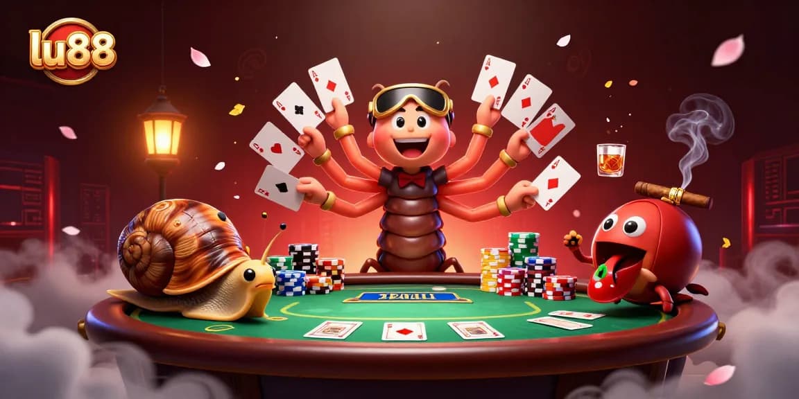 Experience thrilling card games at lu88 with dynamic characters and vibrant casino atmosphere.