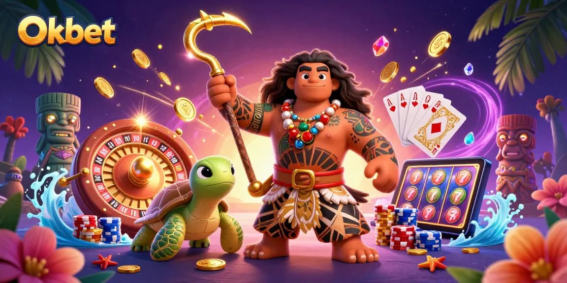 Experience winning strategies with Oxbet in this vibrant 3D gambling scene filled with casino elements.
