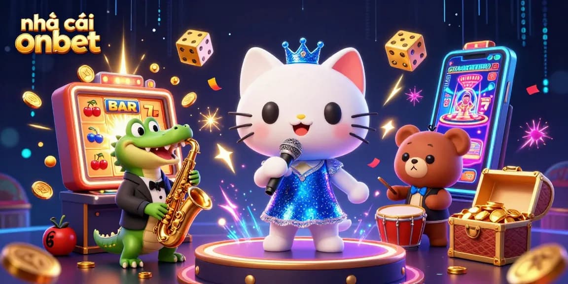 Engage with multiple games at nhà cái onbet featuring vibrant casino characters and elements.