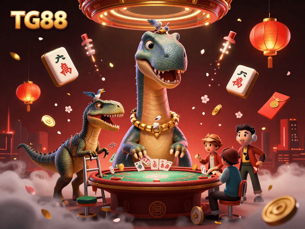 Experience thrilling gameplay with TG88 featuring vibrant characters in an energetic casino scene.