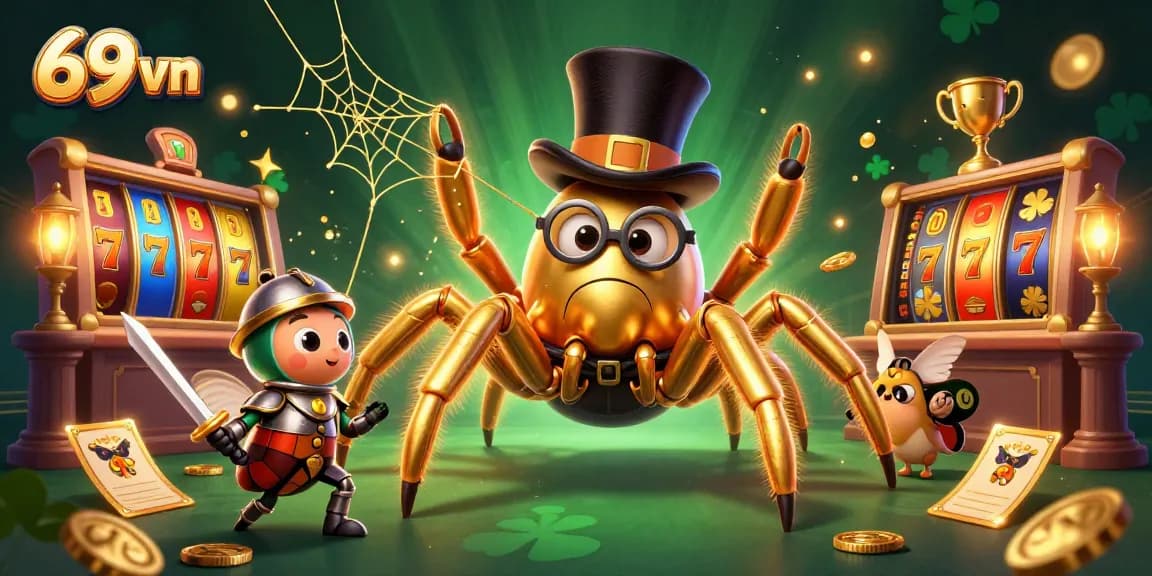 Experience thrilling gameplay at 69 vn with golden tarantula and beetle knight amidst rich gaming elements.