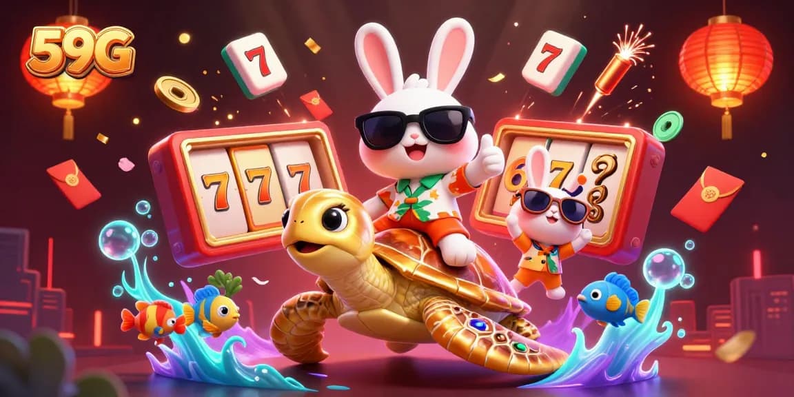 Experience the exciting world of 59G with a cartoon lucky rabbit and golden sea turtle in action!