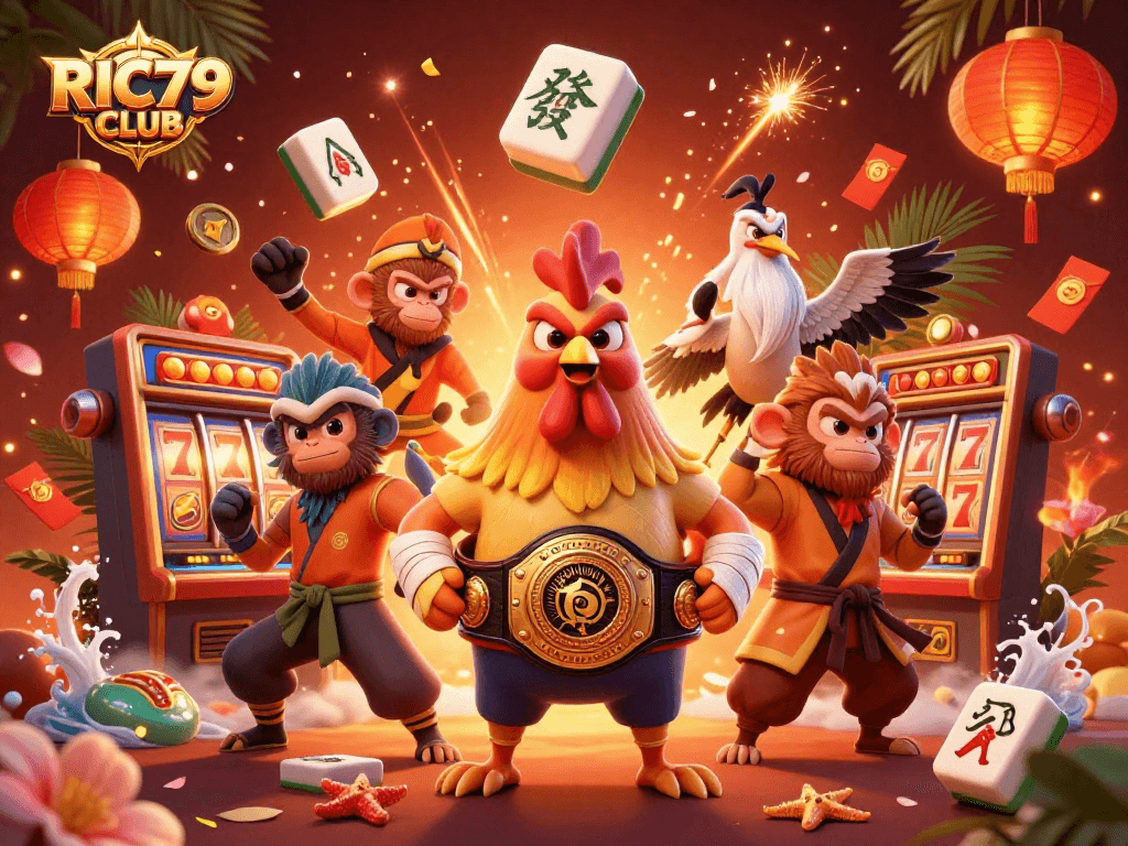 Experience thrilling gameplay at RIC79 CLUB with vibrant casino elements and dynamic characters.