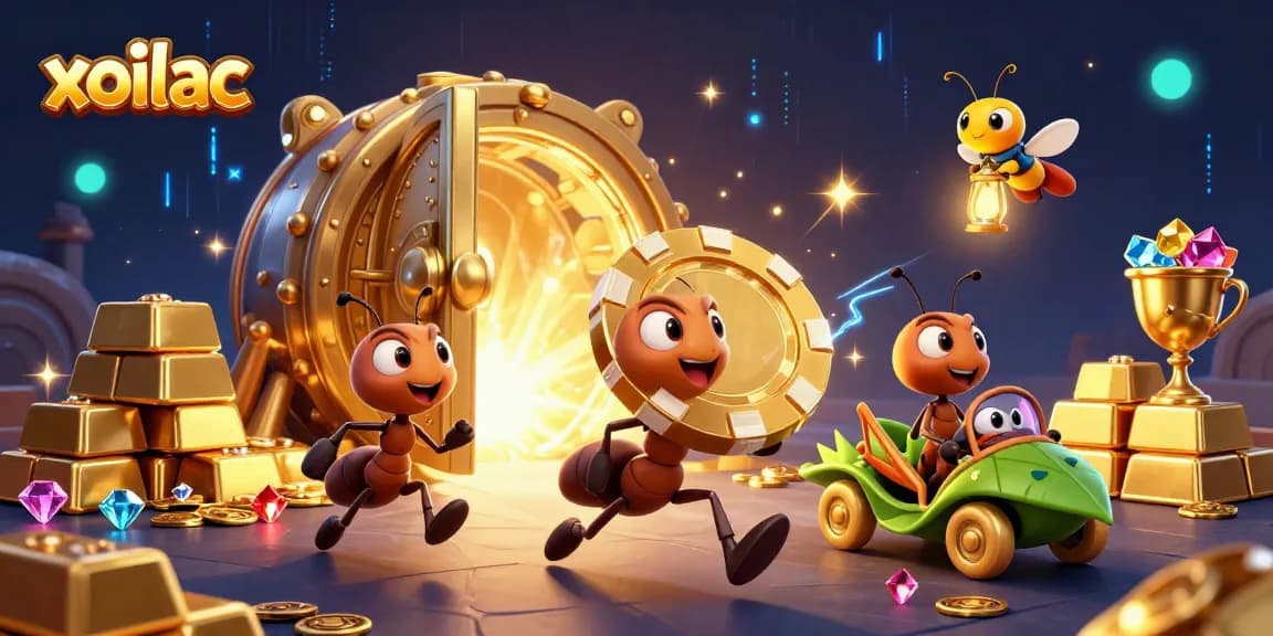Experience the thrill of xoilac as ants navigate their heist for a giant poker chip filled with treasures.