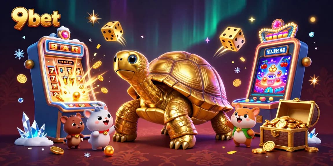 Experience the vibrant excitement of 9bet with a colossal tortoise pinball and jackpot thrills.