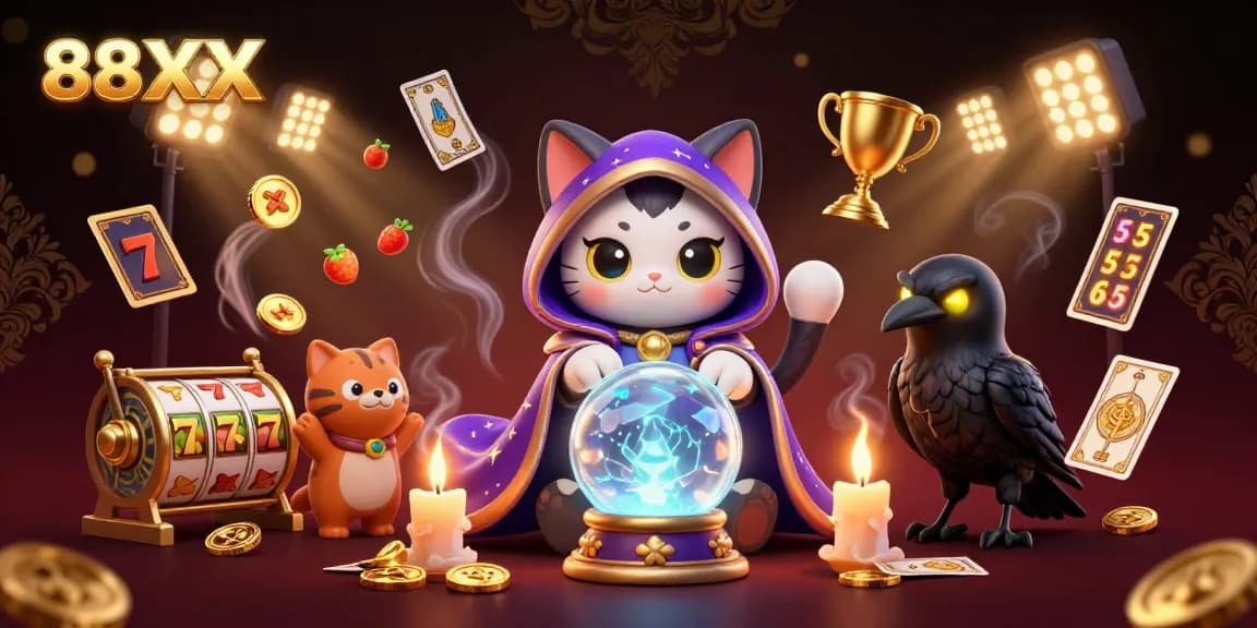 Experience the thrill of winning strategies at 88XX with captivating casino characters and game elements.