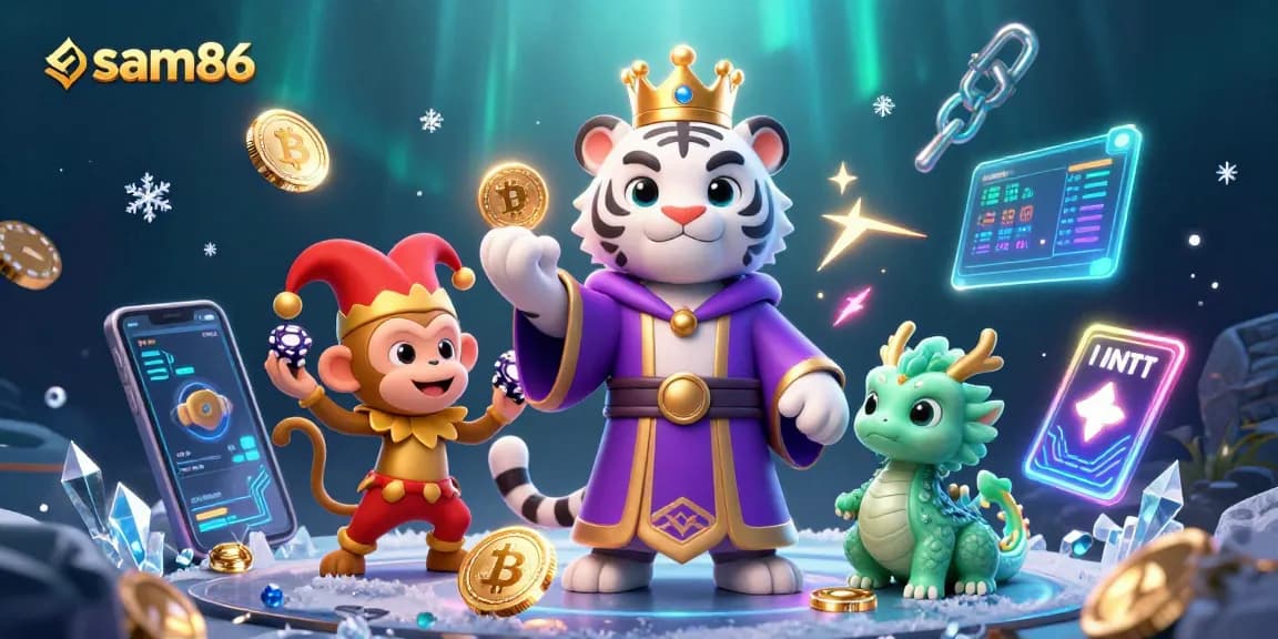Experience thrilling gaming adventures at sam86 with a vibrant 3D casino scene featuring colorful characters and dynamic elements.