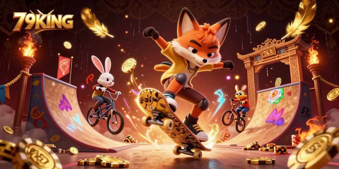 Engage in thrilling gameplay at 79KING with vibrant casino elements and dynamic characters.