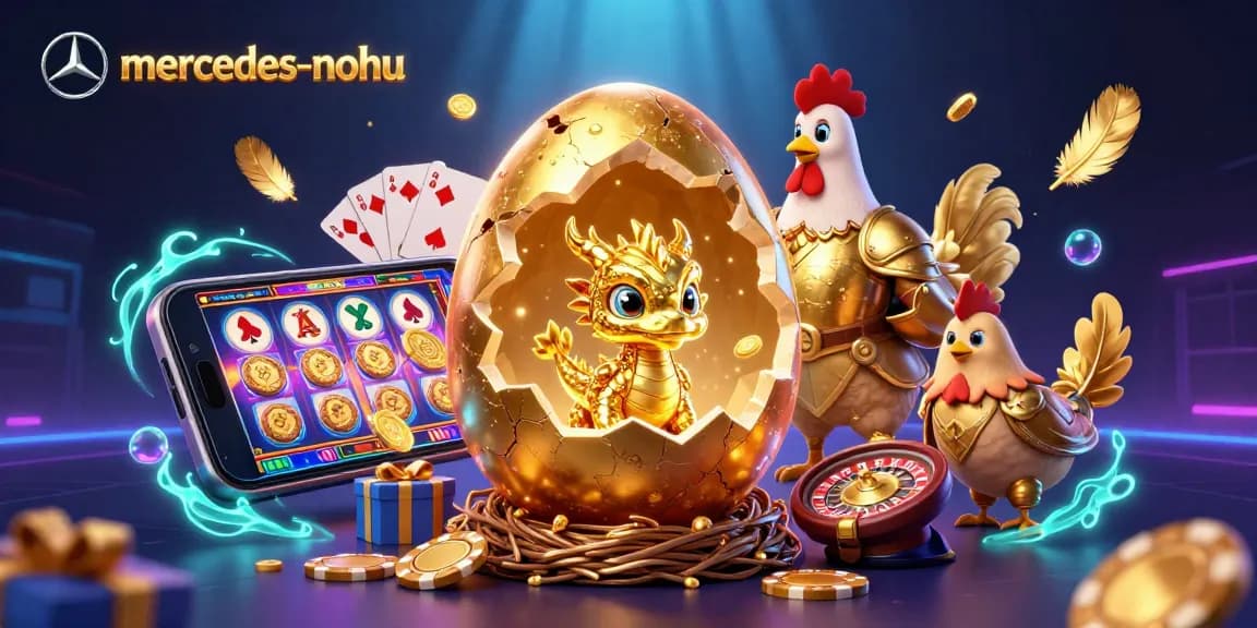Enjoy thrilling gameplay at mercedes-nohu with a golden dragon, poker chips, and vibrant slot game elements!
