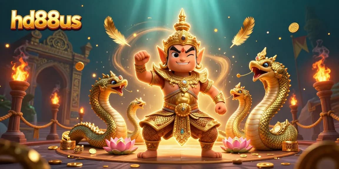 Experience thrilling gameplay at hd88us featuring a majestic yaksha guardian surrounded by vibrant casino elements.