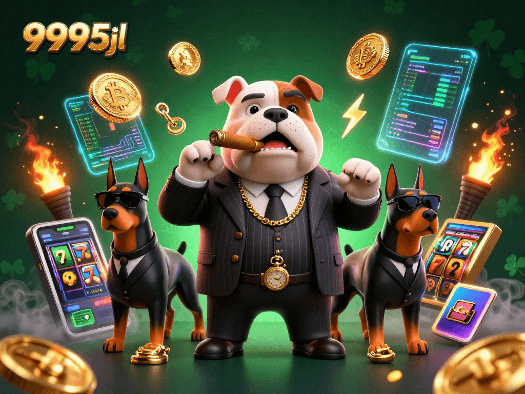 Experience the thrill of gaming with 9995jl as cartoon mafia characters dominate the casino scene.