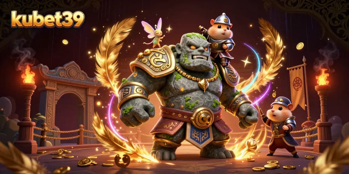 Engage in thrilling gameplay with kubet39 featuring a mystical golem guardian and enchanting characters.