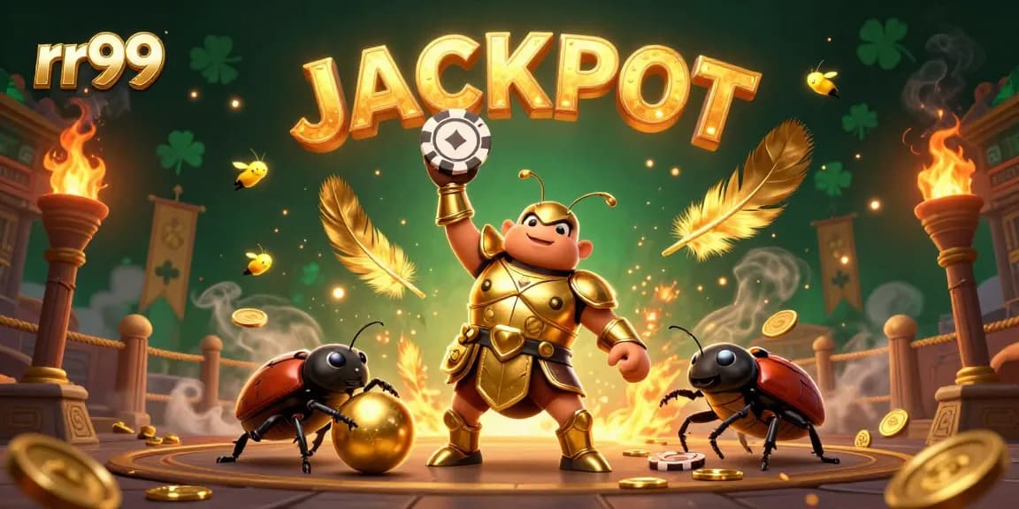Experience thrilling results at rr99 with a 3D illustration of victory in gambling action.
