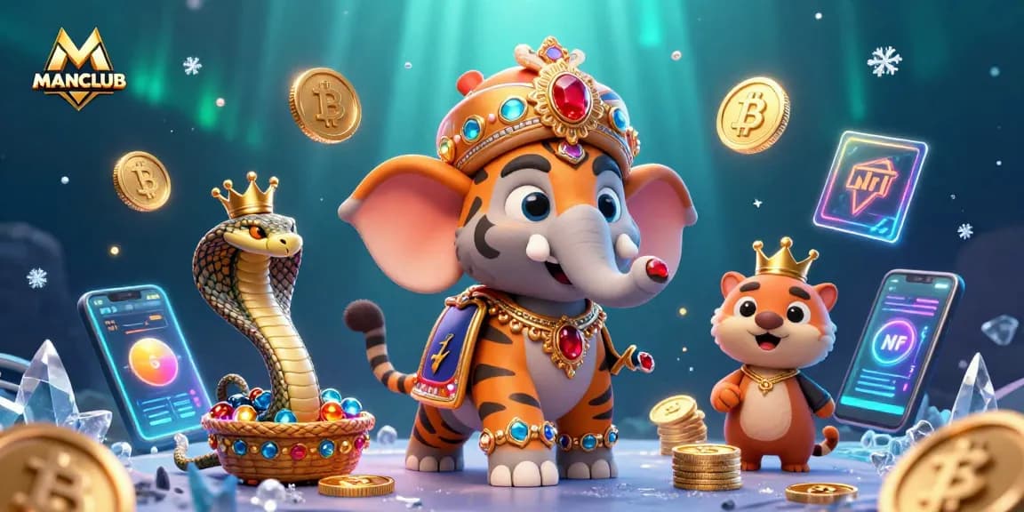 MANCLUB brings excitement with a cartoon Indian maharaja and tiger in a vibrant 3D casino scene.