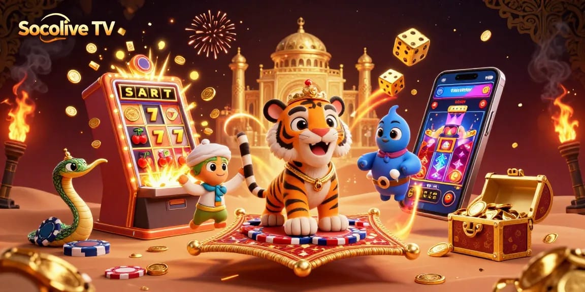 Experience thrilling moments with Socolive TV's spectacular jackpot explosion and vibrant casino elements.
