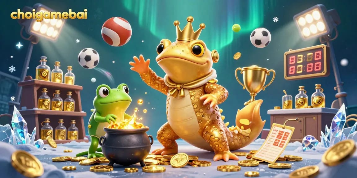 Engage with choigamebai's thrilling gold coin transmutation scene featuring magical elements and dynamic sports action.