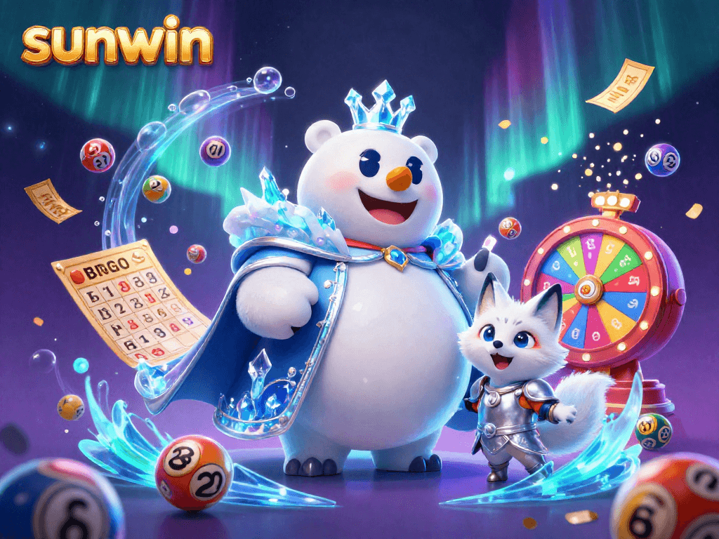 Win big with sunwin's colorful lottery and bingo games featuring dynamic characters and vibrant elements.