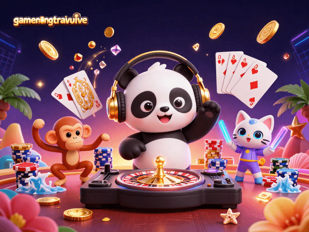 Spin to win with gamenongtraivuive in a vibrant casino scene with colorful characters and thrilling elements.