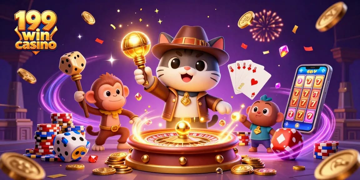 Experience thrilling actions at the 199 win casino with dynamic games, golden artifacts, and energetic characters!