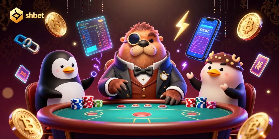 Play poker underwater with shbet, featuring a jolly walrus, sophisticated penguin dealer, and a bluffing pufferfish.