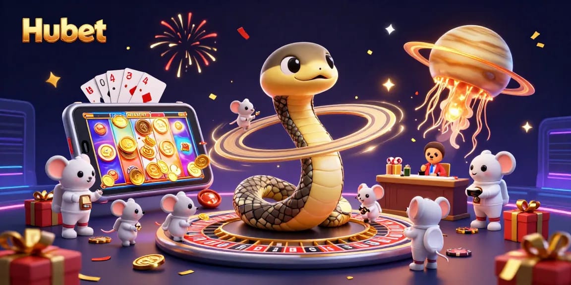 Experience action at Hubet with vibrant slot games and cosmic gambling elements.