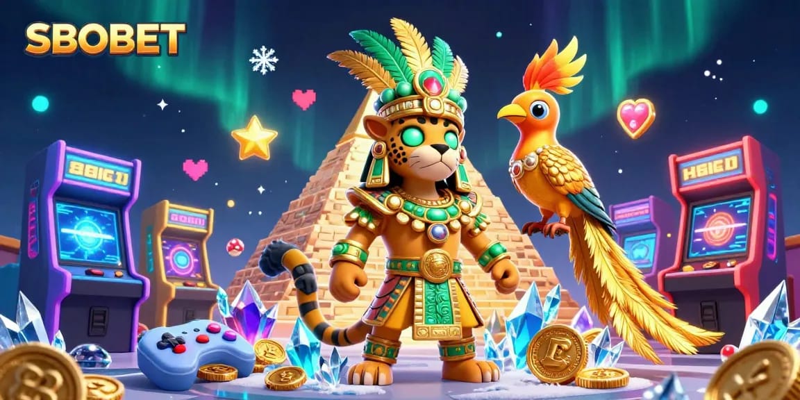 SBOBET enhances online gaming with vibrant scenes featuring characters set in a dynamic casino environment.