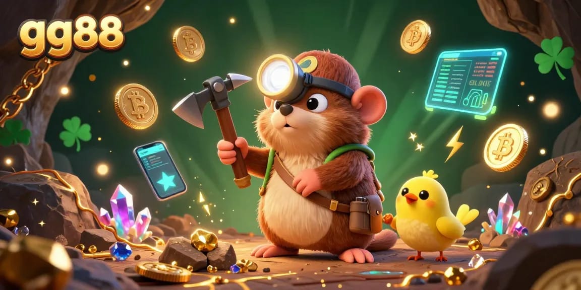 Players engage with gg88, showcasing a treasure hunter mole in a vibrant casino adventure.