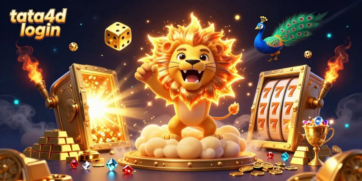 Experience the thrilling tata4d login adventure in this vibrant casino illustration!