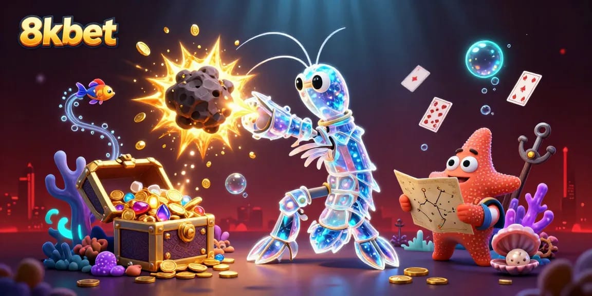 Experience thrilling gameplay at 8xbet with a vibrant casino-themed underwater scene.