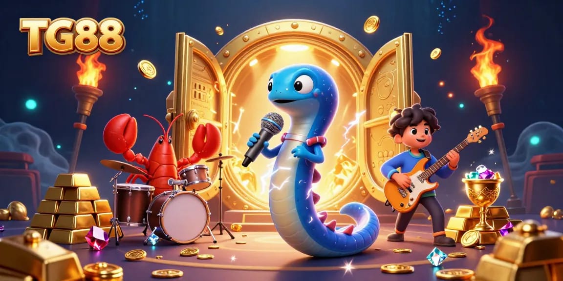 Experience the thrilling underwater show at TG88 with a vibrant electric eel DJ and dazzling casino elements.