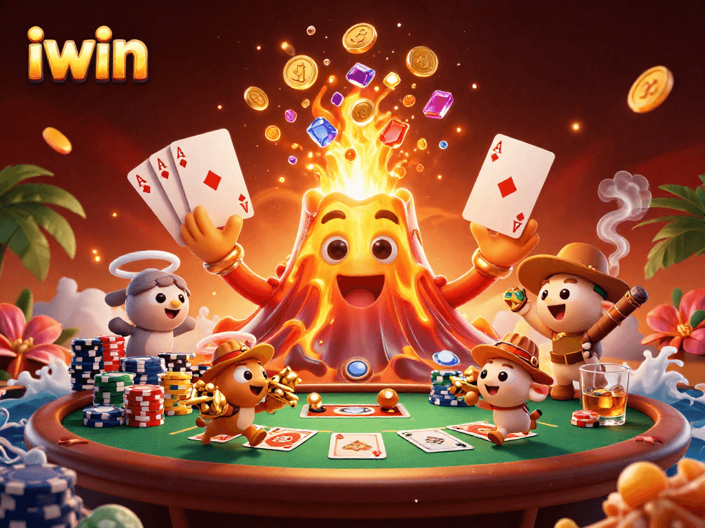Win big with iwin in this vibrant 3D casino illustration featuring treasures and excitement.