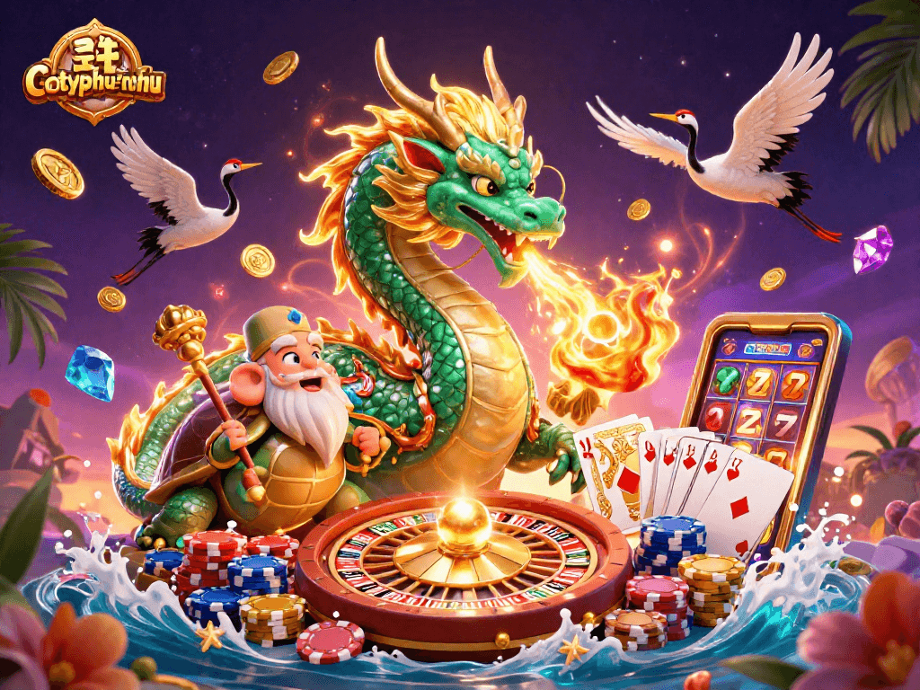 Experience exhilarating gameplay with cotyphu-nohu featuring vibrant characters in a dazzling casino scene.