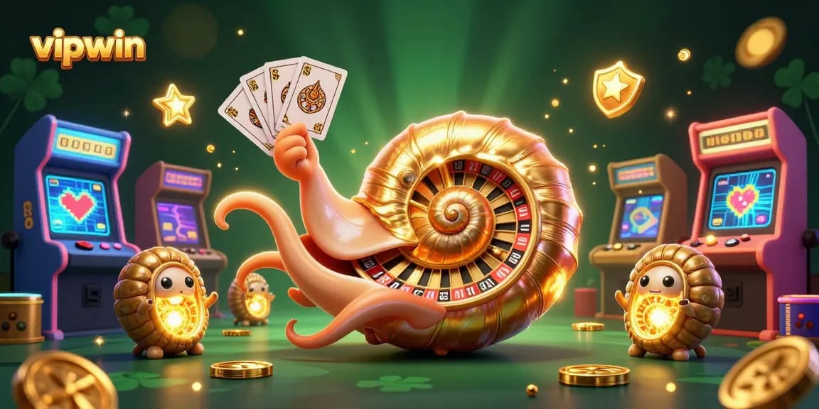 Experience the excitement at vipwin with vibrant casino gaming elements and energetic characters.