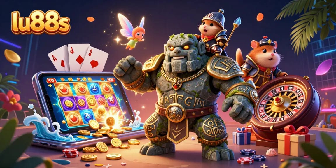 Engage in thrilling slot games with lu88s featuring vibrant characters and dazzling casino elements.