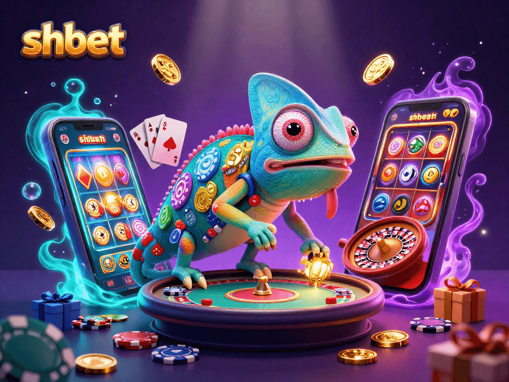 Spin the reels and win big with shbet in a lively 3D casino scene filled with excitement!