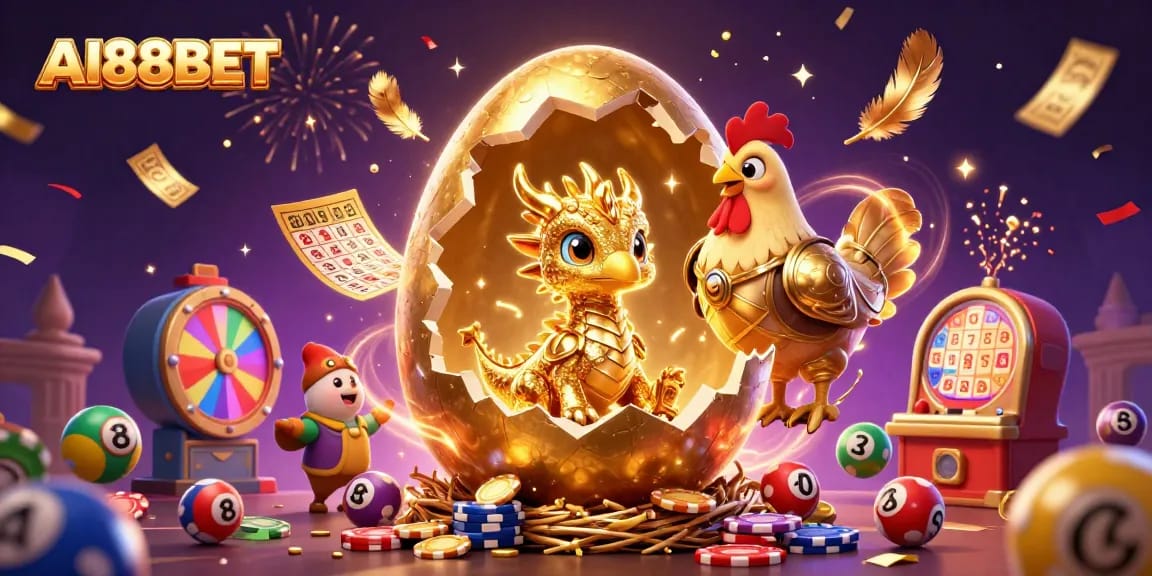 Experience thrilling wins at AI88BET with a golden dragon nest soothed by colorful lottery balls.