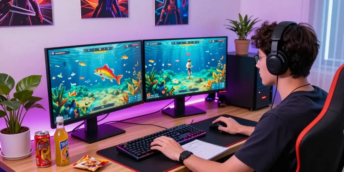 Exciting online gaming scene at https://78wind.com/ featuring colorful visuals and a focused player.