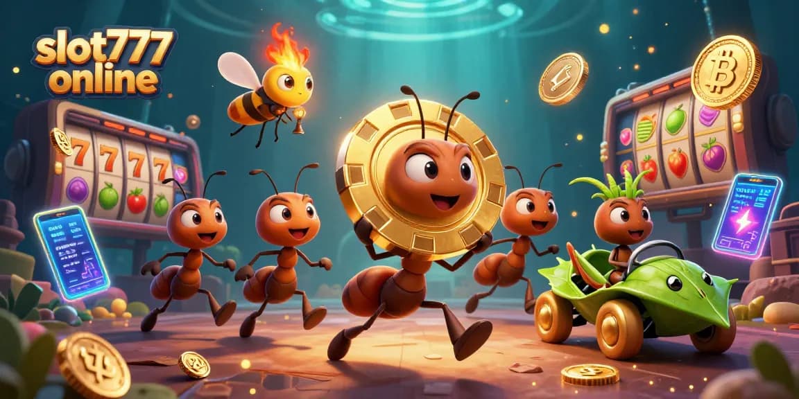 Engage with slot777 online through a thrilling heist involving ants, poker chips, and glowing cryptocurrencies.