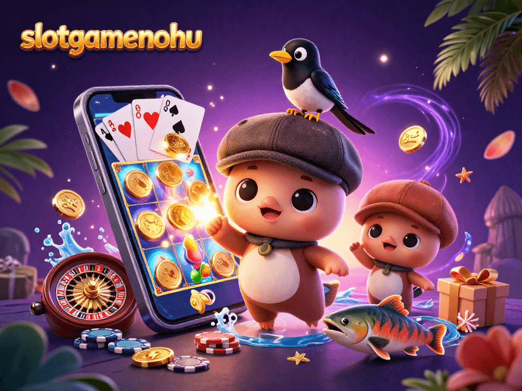 Engage with slotgamenohu's vibrant jackpot games featuring playful Nessie and energetic casino elements.