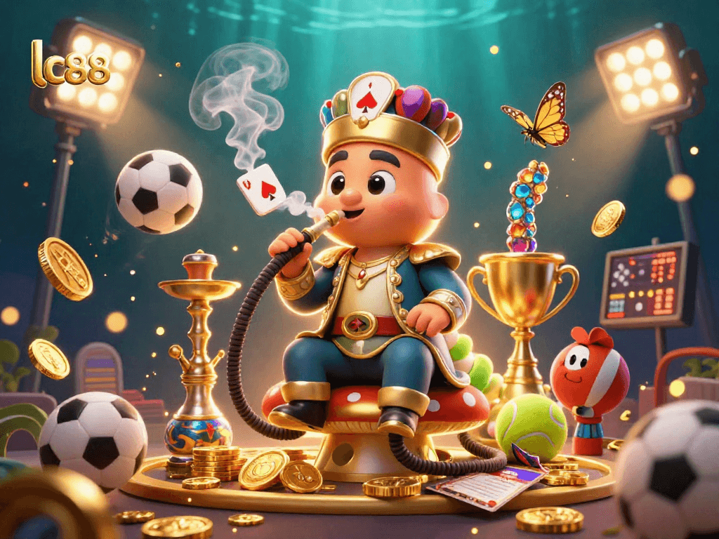 Experience the excitement of lc88 with a vibrant 3D scene of immersive games and dynamic elements.