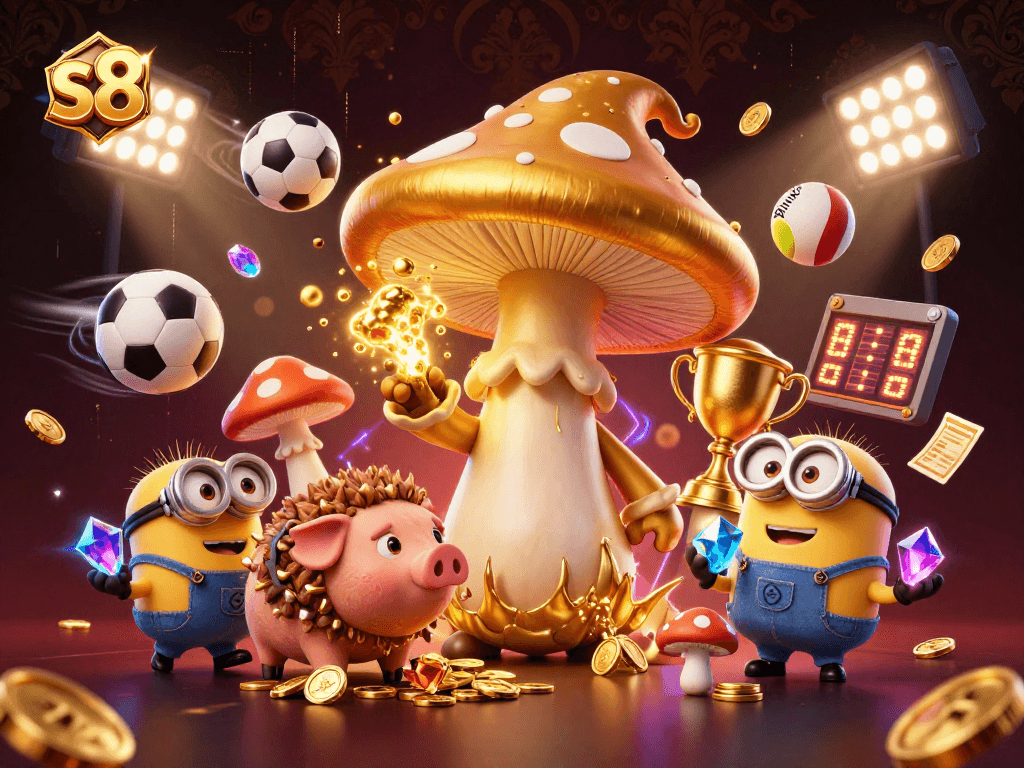 S8 engages players with an exciting 3D magic scene featuring a golden wizard transforming treasures in the online casino realm.