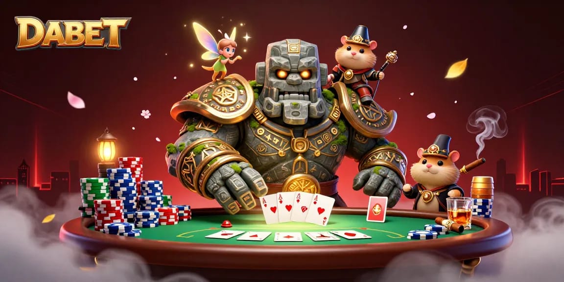 DABET offers an exciting gaming experience with vibrant poker scenes and magical characters