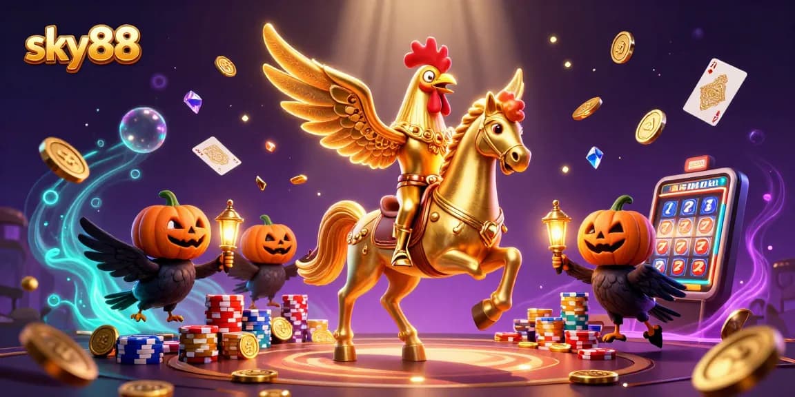 Experience thrilling wins at sky88 with a vibrant midnight casino scene full of action and energy.