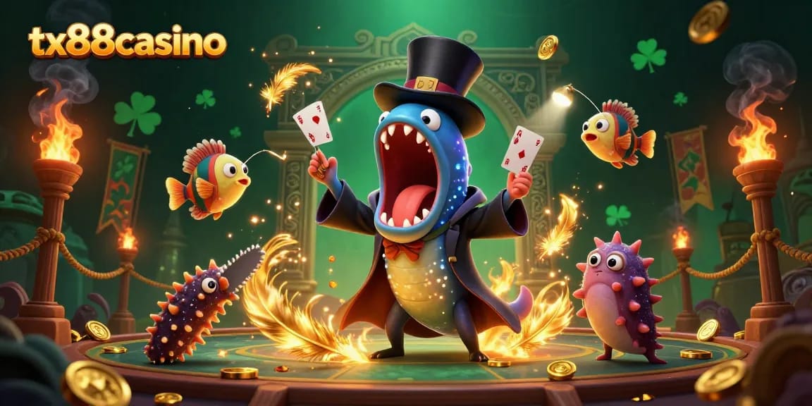 Experience the thrilling magic of tx88casino with vibrant characters and rich casino elements.