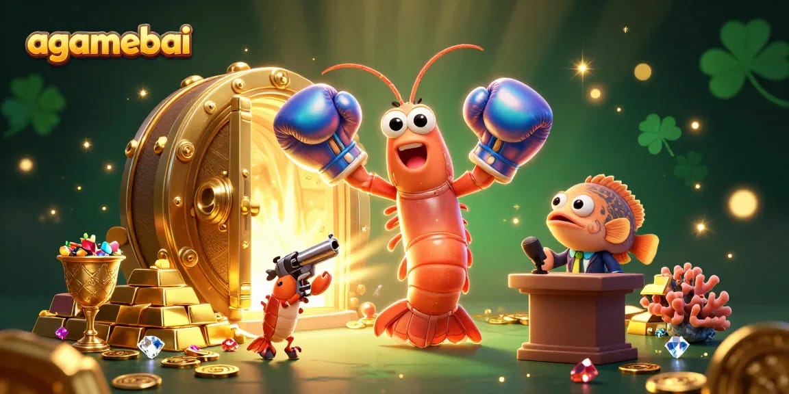 Experience the thrill of agamebai with an epic casino illustration featuring vibrant characters amidst treasure.