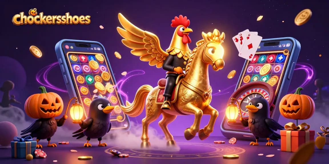 Experience thrilling wins at chockersshoes with our vibrant casino illustration showcasing slot games.