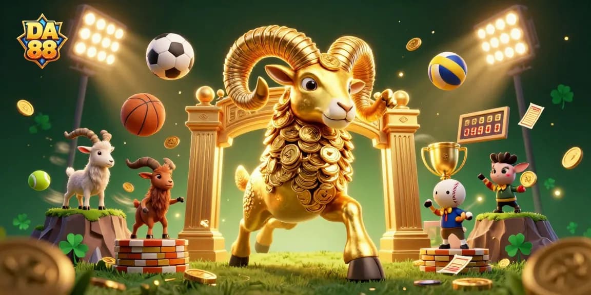 Engage in thrilling bets with DA 88 while witnessing dynamic sports action in an extravagant casino scene.