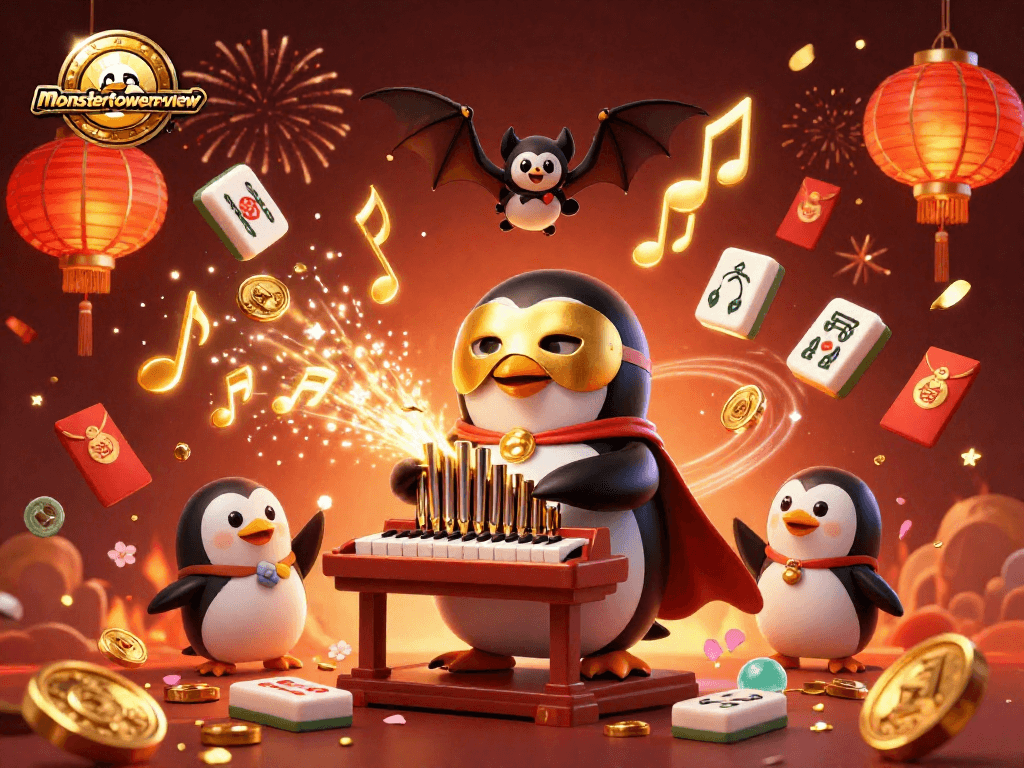 Experience the thrill of gameplay with monstertowerreview's vibrant characters in a dynamic casino-themed scene.