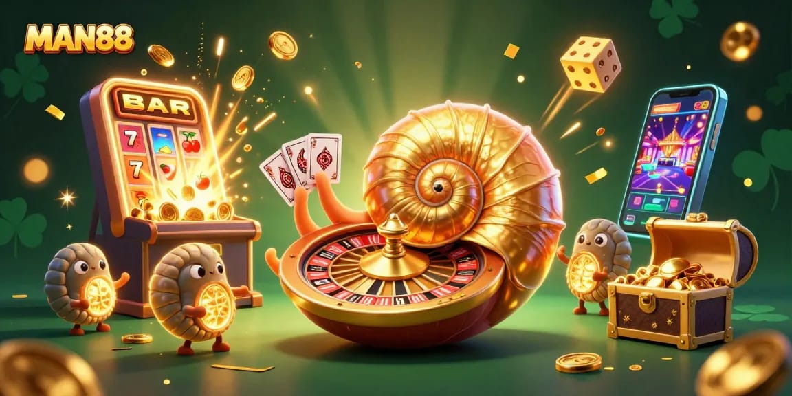 Experience high-stakes excitement with MAN88's unique casino games featuring a giant nautilus and jackpot thrills.